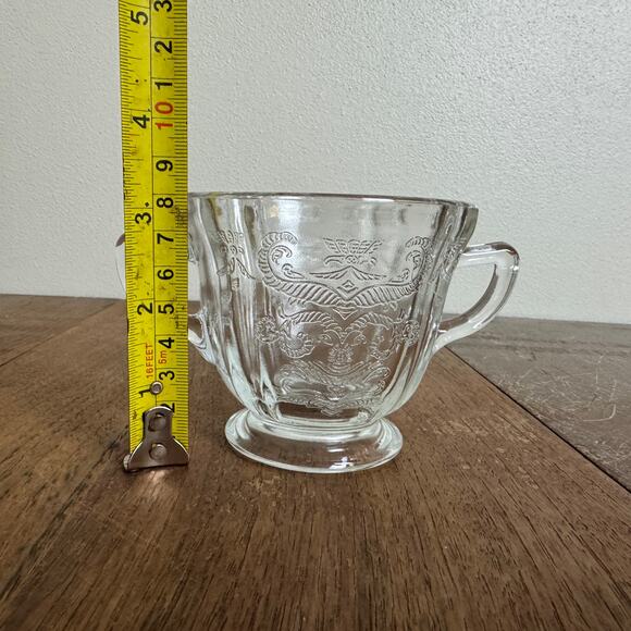 Vintage Clear Glass Depression Era Madrid Pattern Sugar Bowl - Picture 5 of 8